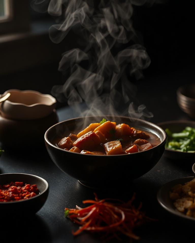 Steaming bowl of stew